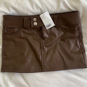 NWT faux leather micro mini skirt